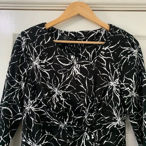 Madeleine Size 12 Dress Cotton Silk Blend Midi Smart Occasion Black Womens - Picture 2 of 7